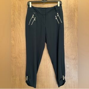Cache Black Capris Pants with Zipper Details
